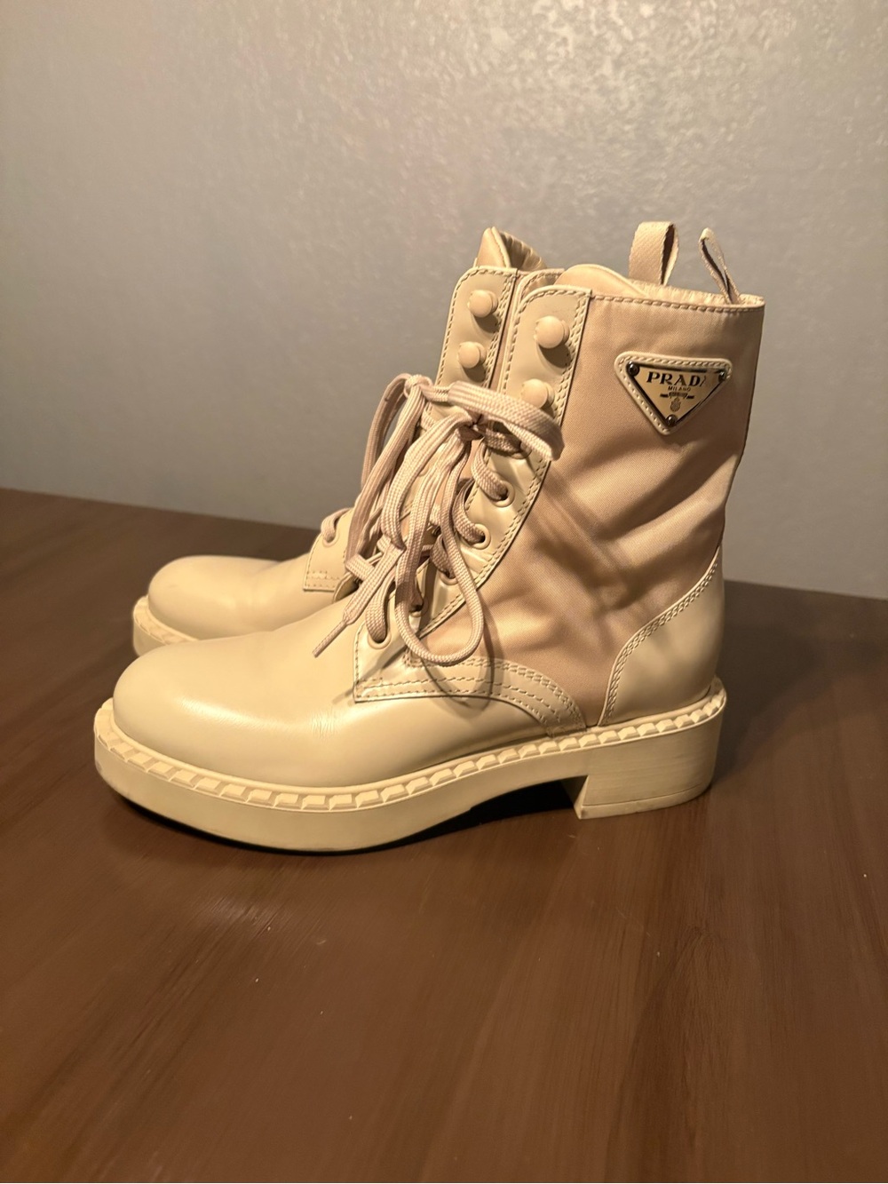 Prada combat boots